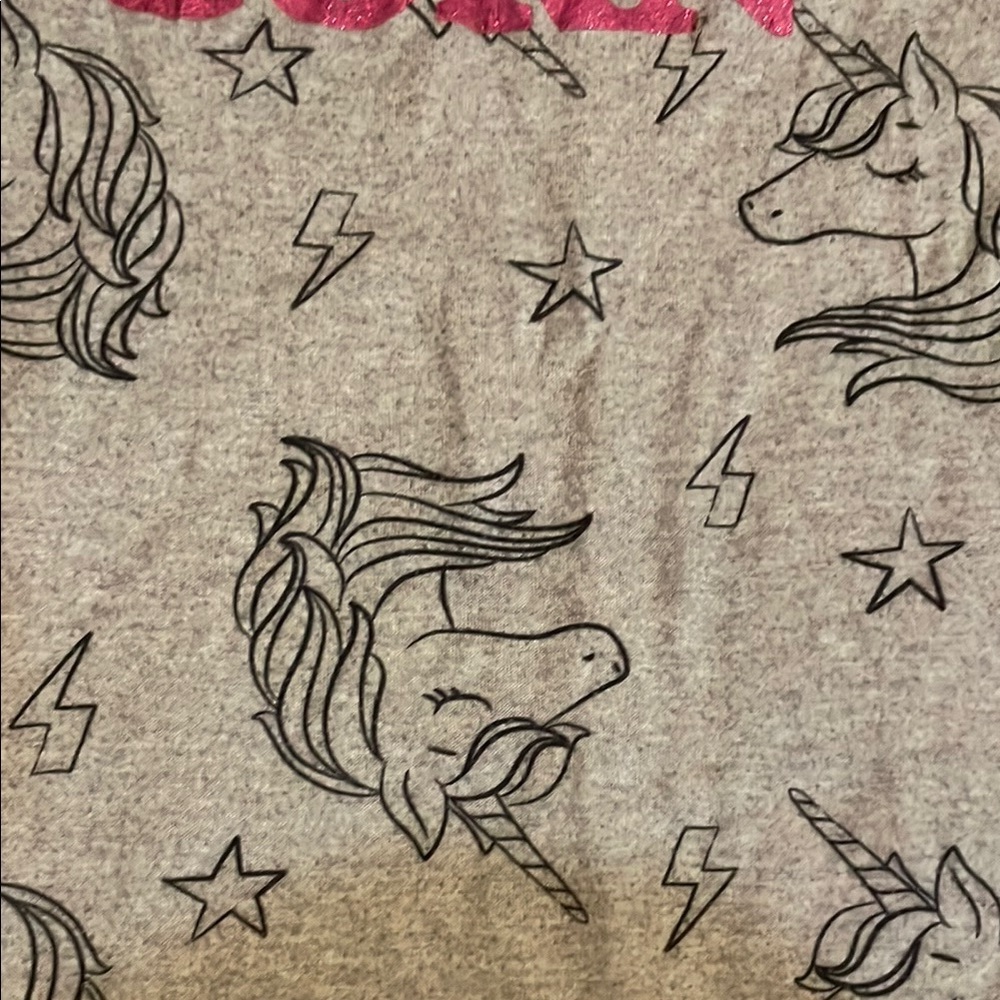 Pink and Gray Unicorn Kids Nightgown - Picture 2 of 6